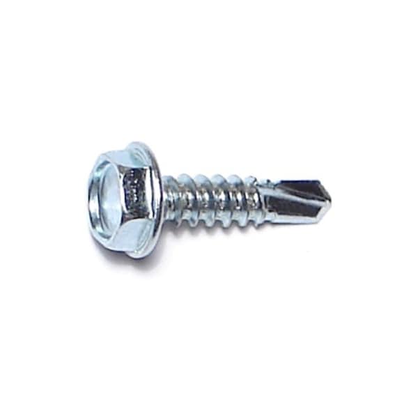 Midwest Fastener Self-Drilling Screw, #10 x 3/4 in, Zinc Plated Steel Flange Hex Head External Hex Drive, 500 PK 07963 - main
